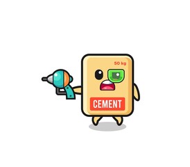 cute cement sack holding a future gun