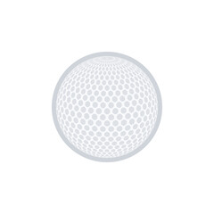 White golf ball with Flat design on a white background, Vector.
