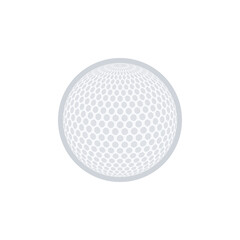 White golf ball with Flat design on a white background, Vector.