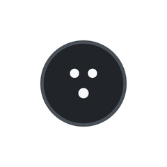 Black bowling ball with Flat design on a white background, Vector.