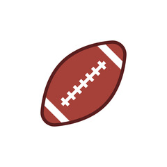 American football ball with Flat design on a white background, Vector.