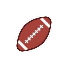 American football ball with Flat design on a white background, Vector.