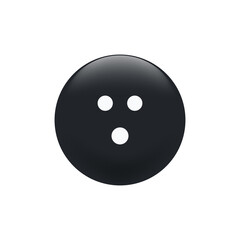 Black bowling ball on a white background, Vector.