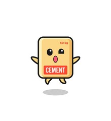 cement sack character is jumping gesture