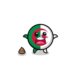 algeria flag earth surprised to meet poop