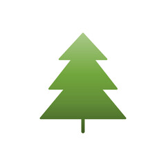 Pine tree or Christmas tree flat icon, Vector.