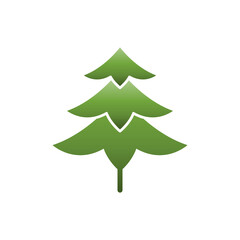 Pine tree or Christmas tree flat icon, Vector.