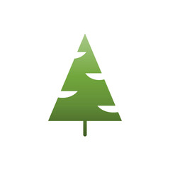 Pine tree or Christmas tree flat icon, Vector.