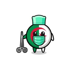 surgeon algeria flag mascot character