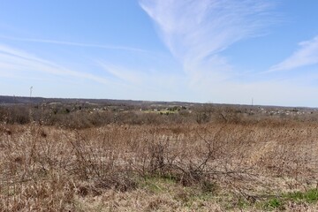 The countryside valley on a sunny day.