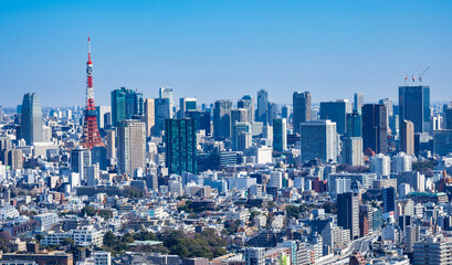 東京　青空と都市風景