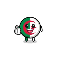 algeria flag mascot doing thumbs up gesture