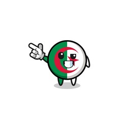 algeria flag mascot pointing top left