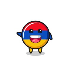 happy armenia flag cute mascot character