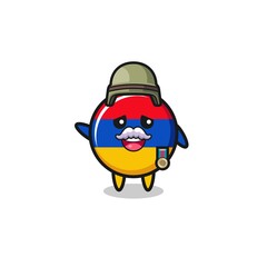 cute armenia flag as veteran cartoon