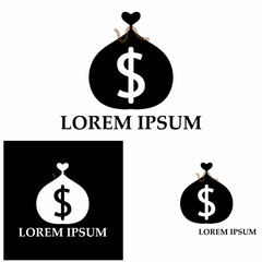 money bag with dollar symbol vector logo icon