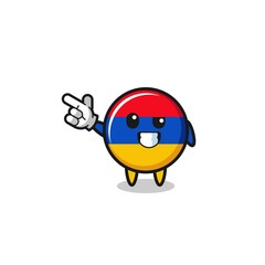 armenia flag mascot pointing top left