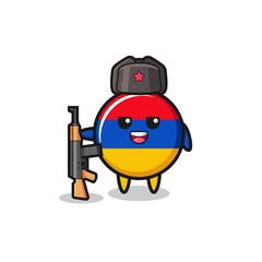 cute armenia flag cartoon as Russian army