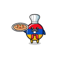 armenia flag character as Italian chef mascot