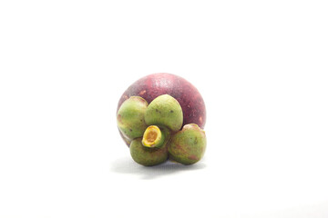 Mangosteen is the queen of Thai fruits. It is a seasonal fruit, popularly consumed and consumed as organic, non-toxic fruit, exported throughout Asia and Europe on a white background.