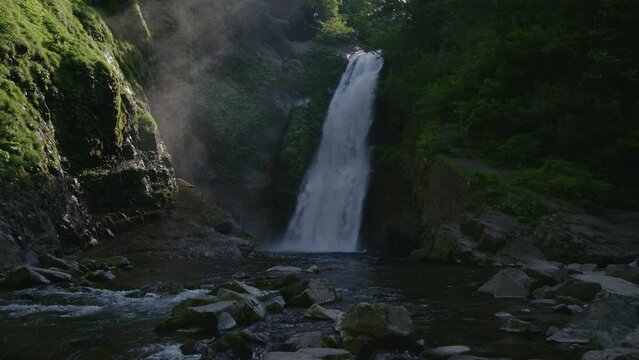 Akiu Water falls in Sendai Miyagi Japan 初夏の秋保大滝     
 May 28 2020 