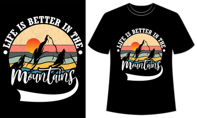 Mountain t-shirt design, vintage retro T-Shirt design, adventure t-shirt design, t-shirt design