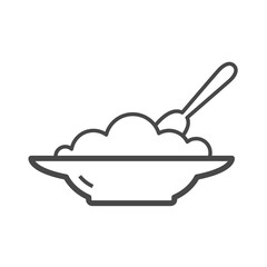 Vector linear icon with porridge