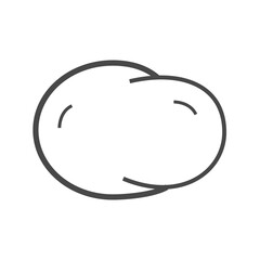 Vector linear icon with potato