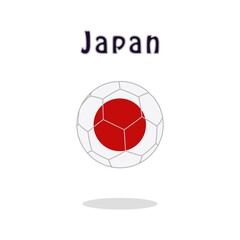 Soccer ball with Japan flag motif. Vector illustration 