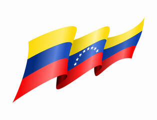 Venezuelan flag wavy abstract background. Vector illustration.