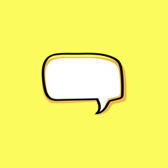 cartoon speech bubbles on yellow background Different doodle forms for your text, dialogs icon vector Blank with text place. different hand drawn shapes isolated hand drawn speech bubbles isolated. 