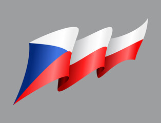 Czech flag wavy abstract background. Vector illustration.