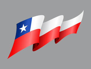 Chilean flag wavy abstract background. Vector illustration.