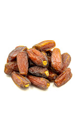Date fruit isolated on a white background. Ripe date fruit or Medjoul. close up