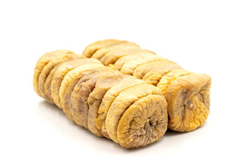Dried figs isolated on a white background. Close-up.