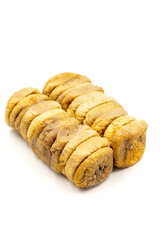 Dried figs isolated on a white background. Close-up.