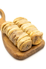 Dried figs isolated on a white background. Close-up.