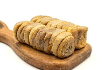 Dried figs isolated on a white background. Close-up.