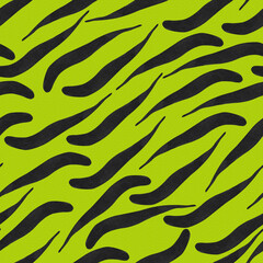 Diagonal texture black stripes green seamless pattern abstraction. Template for decorating designs and illustrations.