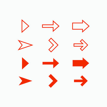 Different next arrow icon vector set	