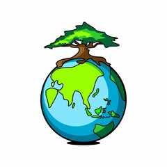 earth vector on white background