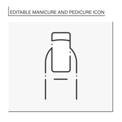 French manicure line icon. Classical nail shape with nude covering. Manicure and pedicure concept. Isolated vector illustration. Editable stroke