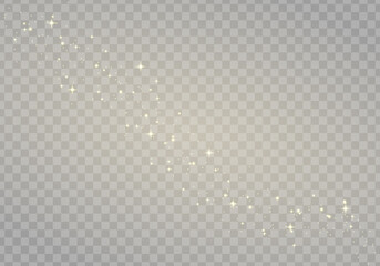 Bokeh lights effect. Abstract sparkles isolated on a transparent background. Vector dust sparks and bright stars shine with special light effect. Christmas sparkling magical. Vector illustration