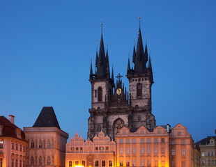 Fototapeta premium Church of Mother of God before Tyn at Old Town square in Prague. Czech Republic