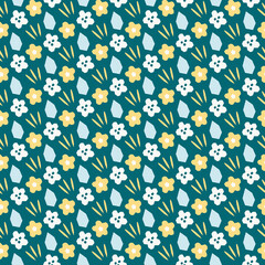 Spring summer botanical seamless pattern