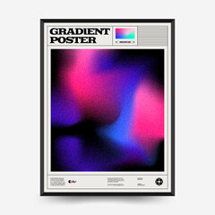 Abstract Gradient art posters for an art exhibition. Vector template with primitive shapes elements, modern hipster style.