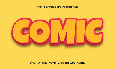 Editable 3D Text Effect with comic fun Playful Text Concept Style