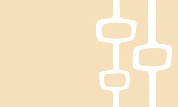 Monochromatic white and off-white biomorphic design elements with copy space. Inspired by 1950s Mid-Century Modern,  Atomic Age, Space Age, and Googie design.
