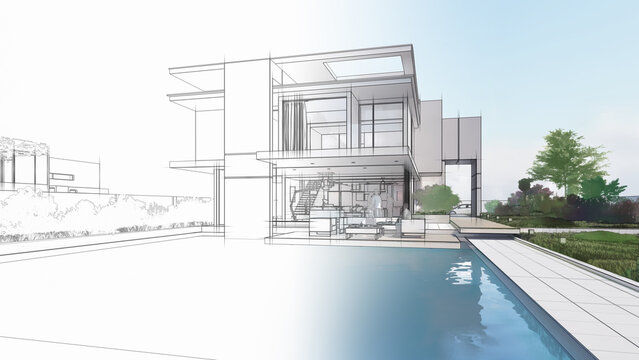 Architecture design of a luxury house