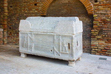 Ancient sarcophagi in Ravenna, Italy